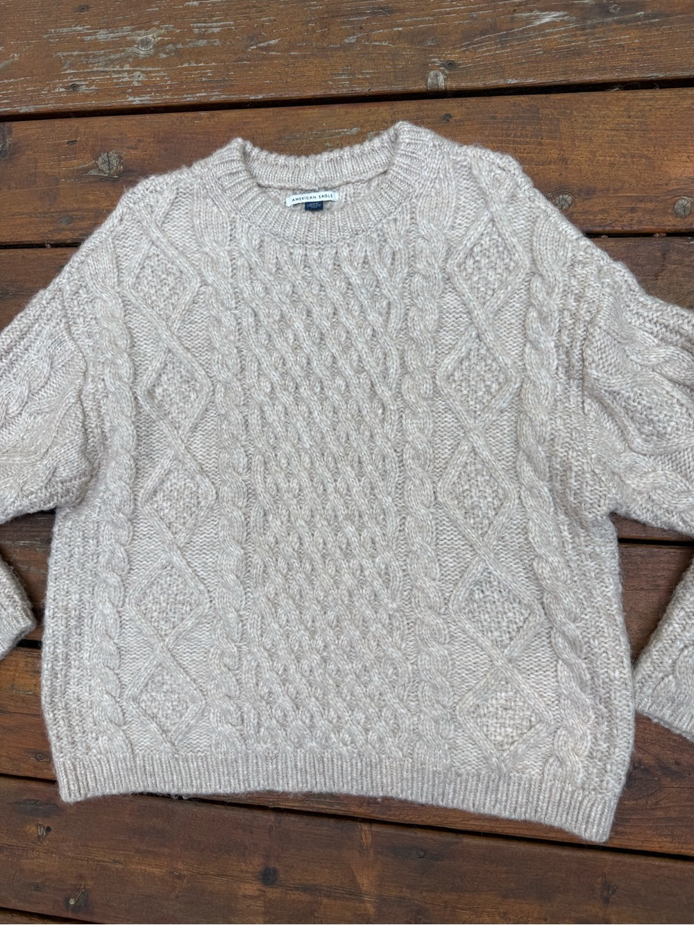 American Eagle Outfitters Chunky Knit Pullover sweater  - Beige